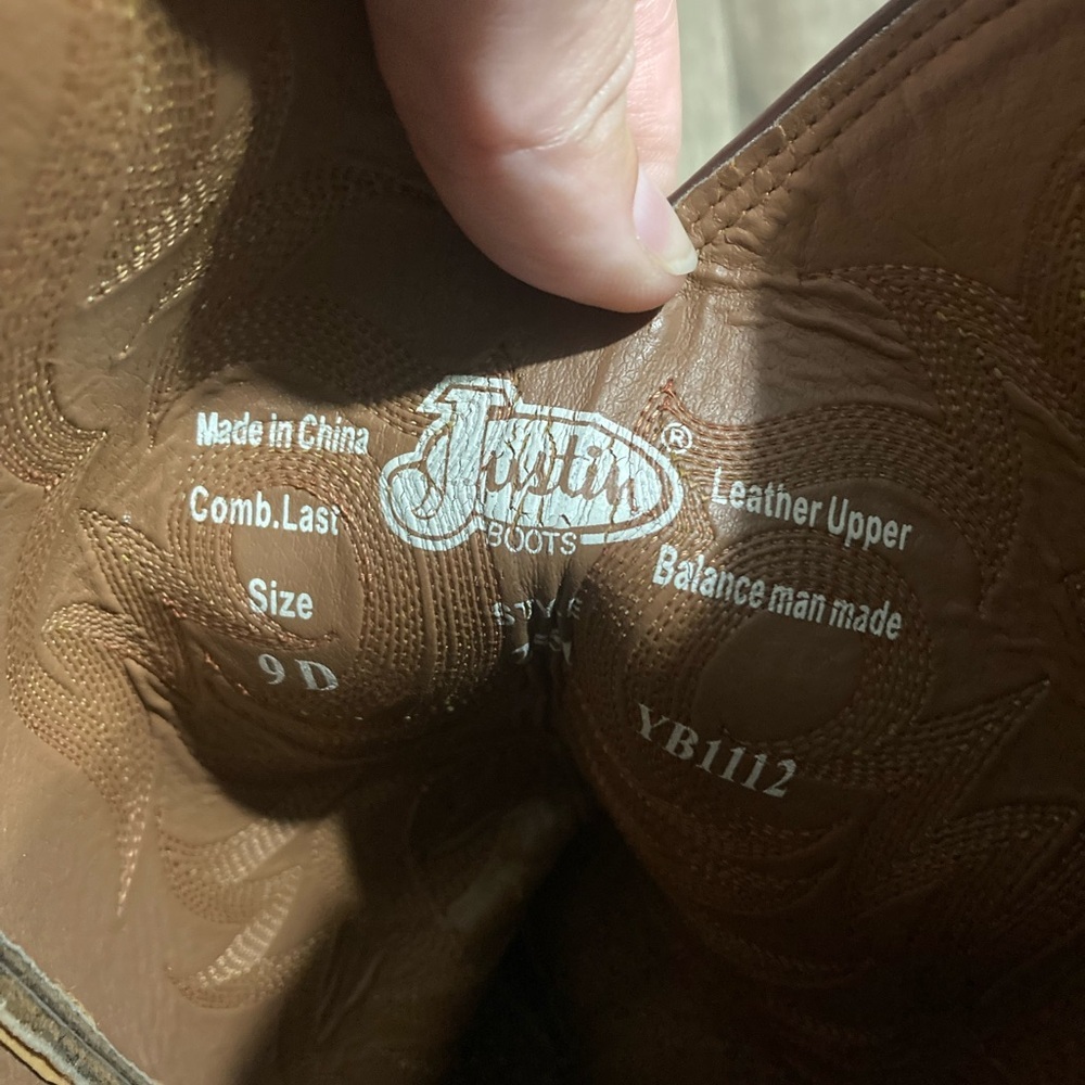 Justin stampede huck brown medium round toe western work boots - Picture 6 of 12